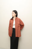 80-90’s French label - silk double pocket shirt in tender red