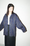 80-90’s Pianoforte by Max Mara - silk abstract pattern oversized open collar shirt