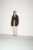90’s Betty Barclay - silk×linen open collar shirt-jacket in chocolate brown
