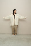 80-90’s WEEKEND by Max Mara - silk oversized open collar shirt in ecru