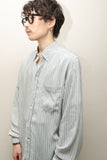 80's Giorgio Armani - silk/rayon stripe dress shirt