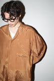 80’s European label - rayon satin, stand collar big chest pocket shirt