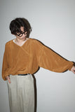80-90’s European label - rayon satin ireggular pullover shirt