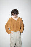 80-90’s European label - rayon satin ireggular pullover shirt
