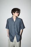 80's Salvatore Ferragamo - shiny linen shirt