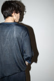 90’s silk×rayon trick art pattern summer knit top