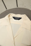 80-90’s WEEKEND by Max Mara - silk oversized open collar shirt in ecru