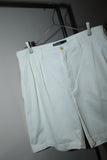 90-00's Ralph Laurent - white cotton tuck shorts