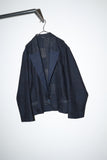 c90’s European label - semi sheer jacquard plaid cropped jacket