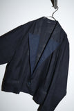 c90’s European label - semi sheer jacquard plaid cropped jacket