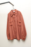 80-90’s French label - silk double pocket shirt in tender red