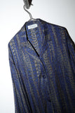 80-90’s Pianoforte by Max Mara - silk abstract pattern oversized open collar shirt