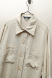 c90’s PERSONA - linen oversized double pocket shirt
