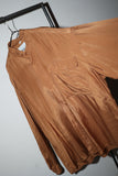80’s European label - rayon satin, stand collar big chest pocket shirt