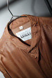 80’s European label - rayon satin, stand collar big chest pocket shirt