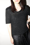 00's European label - acetate 100%, semi sheer knit tee