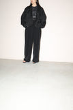 80's European label - glossy rayon, wide&cropped blouson