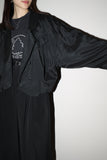 80's European label - glossy rayon, wide&cropped blouson