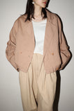 80’s linen/cotton double breasted cropped&wide jacket