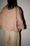 80’s linen/cotton double breasted cropped&wide jacket
