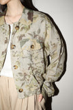 c90’s handmade?- linen, botanical & camouflage pattern jacket