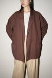 80's buttonless relaxed  jacket in chocolate