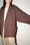 80's buttonless relaxed  jacket in chocolate
