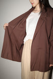 80's buttonless relaxed  jacket in chocolate