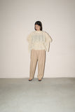 unknown - linen or linen mixed fabric ,flare hem&sleeve pullover top