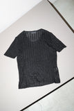 00's European label - acetate 100%, semi sheer knit tee