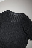 00's European label - acetate 100%, semi sheer knit tee