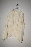 unknown - linen or linen mixed fabric ,flare hem&sleeve pullover top