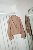 80’s linen/cotton double breasted cropped&wide jacket