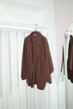 80's buttonless relaxed  jacket in chocolate
