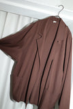 80's buttonless relaxed  jacket in chocolate