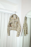 c90’s handmade?- linen, botanical & camouflage pattern jacket
