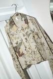 c90’s handmade?- linen, botanical & camouflage pattern jacket