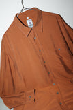 80-90's rayon dust orange color shirt