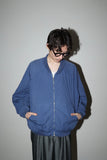 80’s BELFE - cotton zip-up blouson in dusty blue