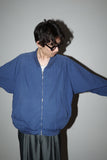 80’s BELFE - cotton zip-up blouson in dusty blue