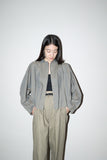 70-80’s cotton iridescent color complexed pattern wide&croppes blouse