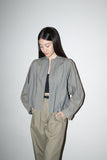 70-80’s cotton iridescent color complexed pattern wide&croppes blouse
