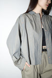 70-80’s cotton iridescent color complexed pattern wide&croppes blouse
