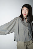 70-80’s cotton iridescent color complexed pattern wide&croppes blouse