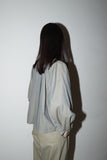 70-80’s cotton iridescent color complexed pattern wide&croppes blouse