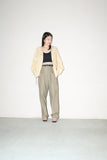 80-90’s European label - linen/cotton wide tuck trousers