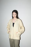 90-00’s European label - linen zip-up hoodie