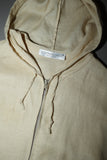 90-00’s European label - linen zip-up hoodie