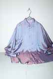 80's Italian label - metallic purple rayon satin shirt