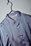 80's Italian label - metallic purple rayon satin shirt